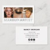 Carte De Visite Professionnel maquillage Artiste Photo Collage (Devant / Derrière)