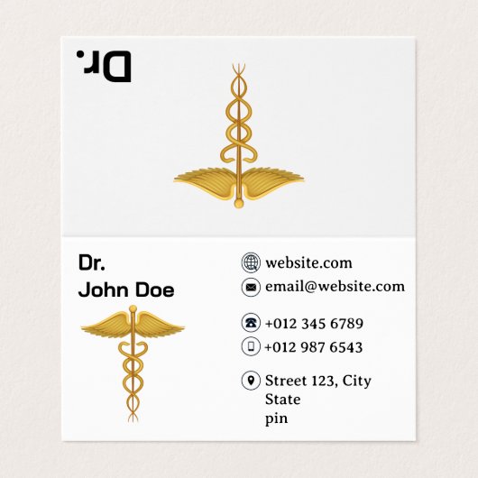 Carte de visite professionnel Médicale (Extérieur déplié)