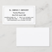 Carte de visite professionnel Médicale (Devant / Derrière)