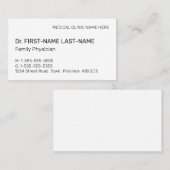 Carte de visite professionnel Médicale (Devant / Derrière)