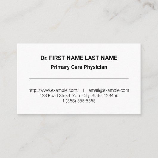 Carte de visite professionnel Médicale simple (Devant)