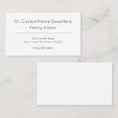 Carte de visite professionnel Médicale simple (Devant / Derrière)