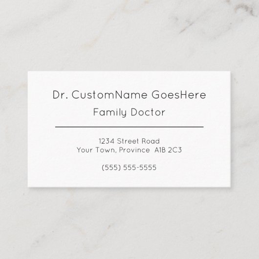 Carte de visite professionnel Médicale simple (Devant)