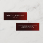 Carte de visite professionnel mince et rouge foncé (Devant / Derrière)