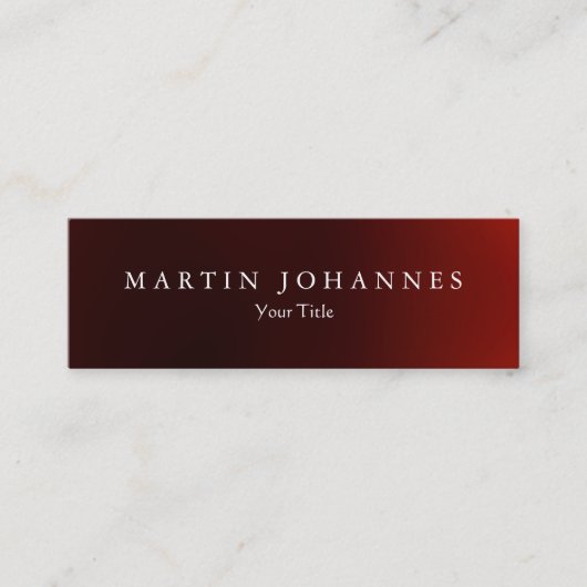 Carte de visite professionnel mince et rouge foncé (Devant)