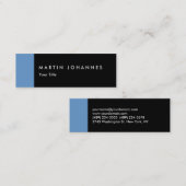 Carte de visite professionnel mince noir bleu noir (Devant / Derrière)