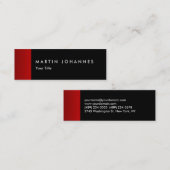 Carte de visite professionnel mince noir rouge min (Devant / Derrière)