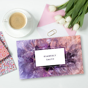 Carte De Visite Professionnel minéral de pierre gemme pourpre