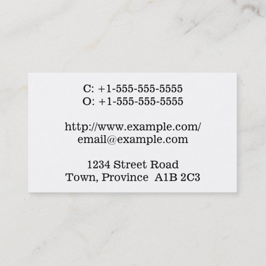 Carte de visite professionnel minimal (Dos)