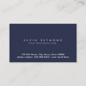 Carte De Visite professionnel minimal de base marine bleu foncé (Devant)