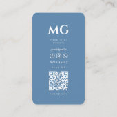 Carte De Visite Professionnel Minimal Marketing Dusty Blue (Dos)