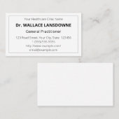 Carte De Visite Professionnel minimal, simple et Médicale (Devant / Derrière)