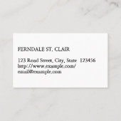 Carte de visite professionnel minimaliste (Dos)