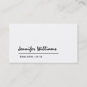 Carte de visite professionnel minimaliste blanc