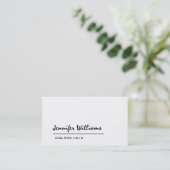 Carte de visite professionnel minimaliste blanc cl (Debout devant)