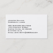 Carte de visite professionnel minimaliste blanc cl (Dos)