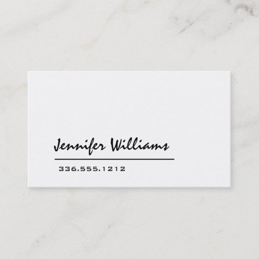 Carte de visite professionnel minimaliste blanc cl (Devant)