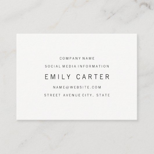 Carte De Visite Professionnel minimaliste classique (Devant)