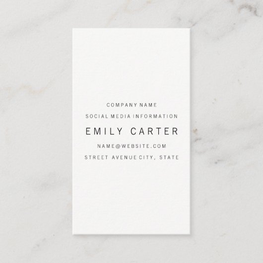 Carte De Visite Professionnel minimaliste classique (Devant)