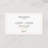 Carte de visite professionnel minimaliste de (Dos)