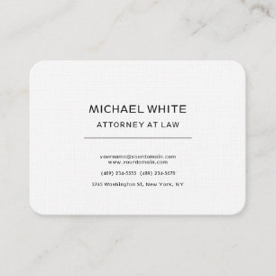 Carte De Visite Professionnel minimaliste de toile d'avocat
