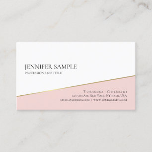 Carte De Visite Professionnel minimaliste élégant en or blanc rose