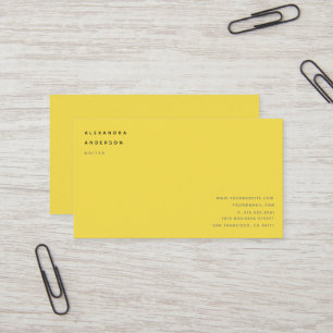Carte de visite professionnel minimaliste Jaune