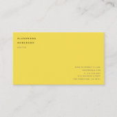 Carte de visite professionnel minimaliste Jaune (Devant)
