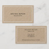 Carte de visite professionnel minimaliste Kraft (Devant / Derrière)