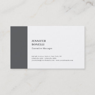 Carte De Visite Professionnel minimaliste moderne gris blanc
