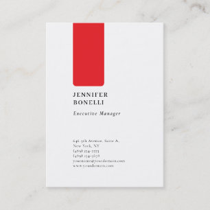Carte De Visite Professionnel minimaliste moderne rouge blanc