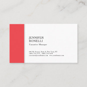 Carte De Visite Professionnel minimaliste moderne rouge blanc