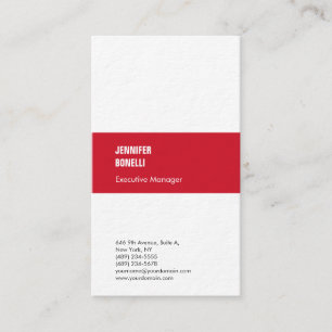 Carte De Visite Professionnel minimaliste moderne rouge épais