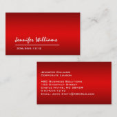 Carte de visite professionnel minimaliste rouge cl (Devant / Derrière)