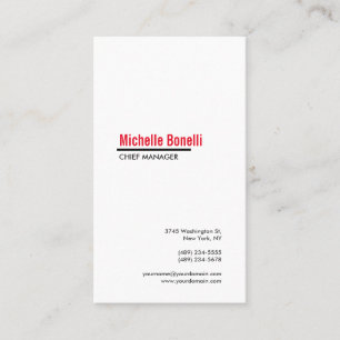 Carte De Visite Professionnel Minimaliste Simple Blanc Moderne Pla