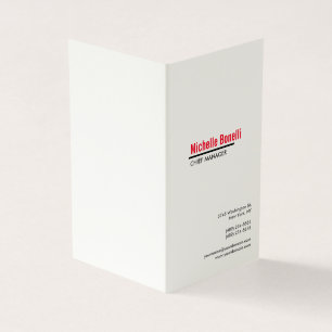 Carte De Visite Professionnel Minimaliste Simple Blanc Moderne Pla