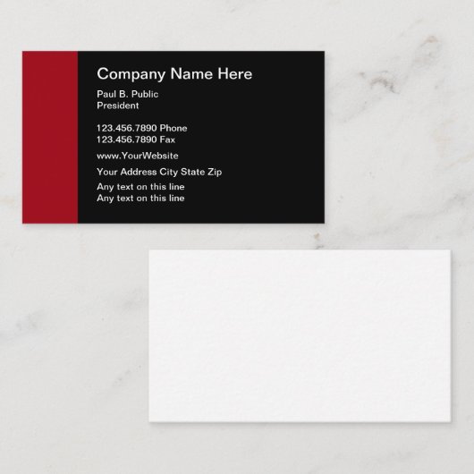 Carte De Visite Professionnel moderne (Devant / Derrière)