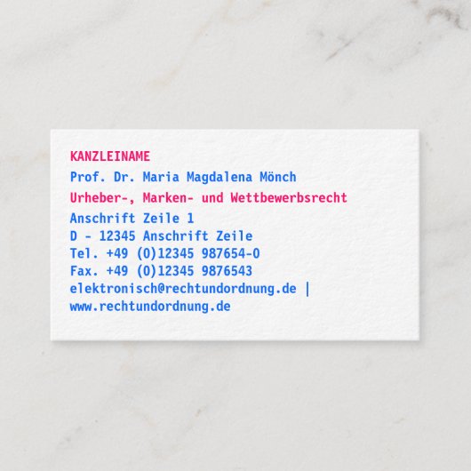 Carte De Visite professionnel moderne (Devant)