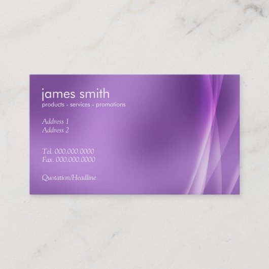 Carte De Visite Professionnel moderne Abstrait violet (Devant)