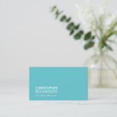 Carte De Visite PROFESSIONNEL MODERNE Aqua Blue (Debout devant)