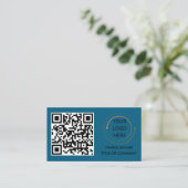 Carte de visite professionnel moderne avec code QR (Debout devant)