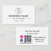 Carte de visite professionnel moderne avec code QR (Devant / Derrière)