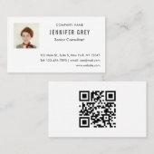 Carte de visite professionnel moderne avec code QR (Devant / Derrière)