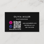 Carte de visite professionnel moderne avec code QR (Dos)