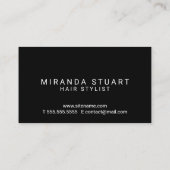 Carte De Visite Professionnel moderne Black and White Hair Stlist (Dos)