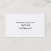 Carte de visite professionnel moderne blanc clair (Dos)