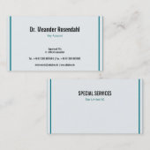 Carte De Visite Professionnel, moderne, blanc, deux côtés (Devant / Derrière)