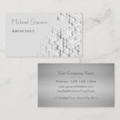 Carte De Visite Professionnel moderne blanc d'hexagone de grille (Devant / Derrière)