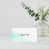 Carte De Visite Professionnel moderne blanc et vert (Debout devant)
