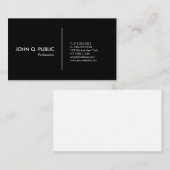 Carte De Visite Professionnel moderne blanc noir simple simple (Devant / Derrière)